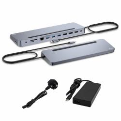 i-tec USB-C Metal Ergonomic 3x 4K Display Docking Station with Power Delivery 100 W + Universal C...