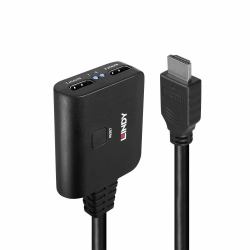 Lindy 38356 divisor de video HDMI 2x HDMI (2 Port HDMI 4K60 Splitter - Cable)