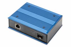 Digitus Conversor de medios industrial de 10/100/1000Base-TX [PoE] a 1000Base-FX 