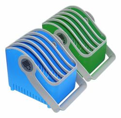 LocknCharge LNC10527 carrito y armario de dispositivo portátil Estación de almacenamiento y carga para dispositivos portátiles Azul, Verde (SMALL Baskets Less than 11in Devices [Set of 2])