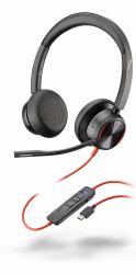 Poly Blackwire 8225 Stereo Microsoft Teams Certified USB-C Headset +USB-C/A Adapter - Replaces Poly SKU 214409-01
