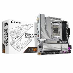 GIGABYTE B650M AORUS ELITE AX ICE Scheda madre (Gigabyte B650M AORUS ELITE AX ICE AMD AM5 Socket Motherboard, Micro-ATX, 4x DDR5 Slots, 2x M.2 Sockets, Fitted I/O Shield, 2.5GbE LAN, Wi-Fi 6E, 1x D...