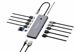 Verbatim CMH-14 USB Tipo C 5000 Mbit/s Plata (Verbatim USB-C Pro Multiport Hub 14 Port CMH-14)