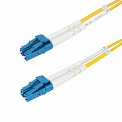 StarTech.com Cavo in fibra ottica duplex monomodale OS2 da LC a LC [UPC] da 15m, 9/125µm, 100G, Insensibile alla piegatura, Bassa perdita di inserzione, Cavo patch in fibra LSZH (LC/LC SINGLE MODE...