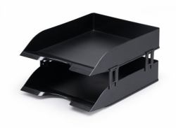 Durable 1701723060 bandeja de escritorio/organizador Negro (Durable Black BASIC Letter Tray Risers [4])