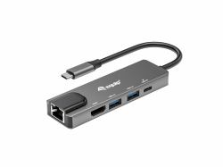 Equip Adaptador multifunción USB-C 5 en 1, HDMI , Gigabit LAN, USB 3.2 GEN1, 100W USB PD 