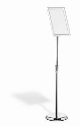 Durable 479823 stand informativo e supporto per brochure A4 Alluminio, Plastica, Acciaio Argento (Durable Floor Stand Snap Frame A4)