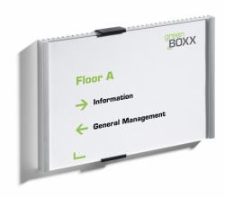 Durable 480523 stand informativo e supporto per brochure Supporto per segnale Acrilico Argento (Durable Doorplate INFO SIGN 210x149mm)