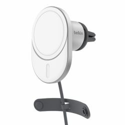 Belkin BoostCharge Pro Smartphone Plata, Blanco USB Cargador inalámbrico Carga rápida Auto (QI2 15W CAR VENT MOUNT CLA - )