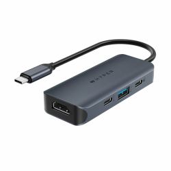 HYPER HD4001GL hub de interfaz USB 3.2 Gen 1 [3.1 Gen 1] Type-C 10000 Mbit/s Azul, Gris (HyperDrive EcoSmart Gen.2 - Universal USB-C 4-in-1 Hub w - 100 W PD Power Pass-thru - Warranty: 24M)