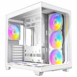 Antec C5 Midi Tower Blanco (Antec Constellation C5 Mid Tower Gaming Case, 1 x USB Type-C / 2 x USB 3.0, Tempered Glass Frotn and Side Window Panel, Dual Chamber Design, 6 x Pre-Installed Reverse Fa...