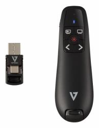 V7 Presentador inalámbrico WP500C de con doble USB-C + USB-A; 2.40 GHz RF (WIRELESS PRESENTER DUAL USB-C/A - 2.4GHZ RF RED LASER POINTER)