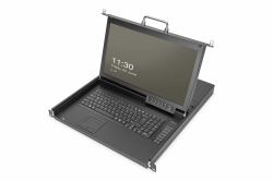Digitus DS-72220-2CH rack console 43.2 cm [17"] 1920 x 1080 pixels Black 1U (17 HD LCD KVM CONSOLE 8PORT VGA - SWISS KEYB MGD HD LCD TFT BLACK)