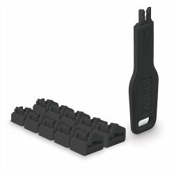 Lindy 47891 bloqueador de puerto Bloqueador de puerto + clave RJ-45 Negro Acrilonitrilo butadieno estireno [ABS] 10 pieza[s] (RJ45 PORT SCHLOSS - 10 STCK MIT SCHLSSEL SCHWARZ)
