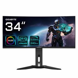GIGABYTE Monitor de juegos curvo OLED WQHD MO34WQC2 de 34" 