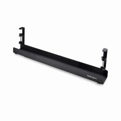 StarTech.com Bandeja Gestionador de Cables Negro - Soporte de Regleta - para Debajo del Escritorio - Ajustable en Longitud - Fijación con Mordaza - Instalación sin Perforaciónes - Negro (UNDER D...