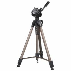 Hama | Trípode para cámaras réflex, trípode extensible 166 cm, aluminio, cabeza 3D, soporte para cámaras de fotos estable, Color dorado/negro (STAR 63 TRIPOD 3D TILT QUICK RELEASE)