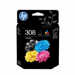 HP Confezione da 2 Cartucce di Inchiostro Nero/Tricromia Originali 308 (OEM HP 6L6S6UE/308 Printhead cartridge multi pack black + color for HP Envy 6100)