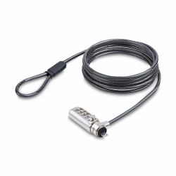 StarTech.com Cable de Seguridad Delgado para Portátil Compatible con Noble Wedge® de 1,5m - Cable Antirrobo para Portátil con Candado de Combinación - Cable Resistente a los Cortes (SLIM LAPTOP...