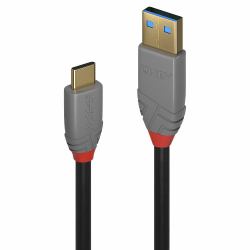 Lindy 36919 cable USB 3 m USB C USB A 10 Gbit/s Negro (3m USB 3.2 Type A to C Cable, - 10Gbps, 5A, PD, Anthra Line)