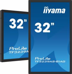 iiyama TF3239AS-B1AG pantalla de señalización Pantalla plana para señalización digital 80 cm [31.5"] LED 435 cd / m² Full HD Negro Pantalla táctil Procesador incorporado Android 11 24/7 (iiya...