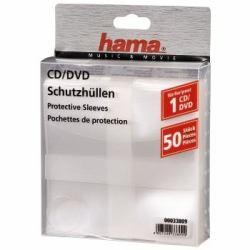 Hama CD/DVD Protective Sleeves, Pack of 50 50 dischi Trasparente (CD/DVD PROTECTIVE SLEEVES 50PCS)