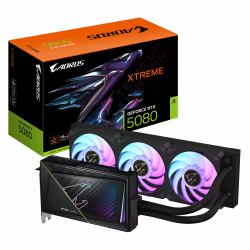 GIGABYTE AORUS GeForce RTX 5080 XTREME WATERFORCE 16G Tarjeta Gráfica - 16GB GDDR7, 256 bits, PCI-E 5.0, 2805MHz Core Clock, 3 x DP 2.1a, 1 x HDMI 2.1b, NVIDIA DLSS 4, GV-N5080AORUSX W-16GD (AORUS...