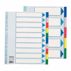 Esselte Plastic tabs, A4 Separador en blanco con pestaña Cloruro de polivinilo [PVC] (Esselte faneblade PP A4 maxi 10-delt f)