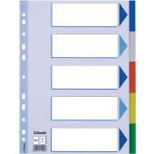 Esselte Multicoloured Polypropylene Dividers Separador en blanco con pestaña Cloruro de polivinilo [PVC] Multicolor (Esselte - deler - 5 dele - for A4 - me)