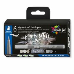 Staedtler Pigment Arts Soft Brush Pen Grey Colors rotulador Gris 6 pieza[s] (Brush pen Pigment Arts soft ass grÃ¥/so)