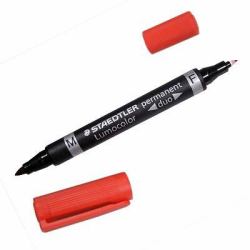 Staedtler Lumocolor Duo marcador permanente Punta redonda/fina Rojo 1 pieza[s] (Marker Lumocolor Duo Perm 0,6-1,5mm rÃ¸)