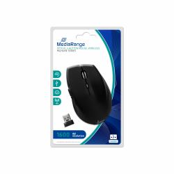 MediaRange MROS208 ratón Oficina mano derecha RF inalámbrico Óptico 1600 DPI 