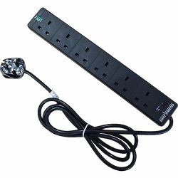 CNL 6W UK 13A SURGE PROTECT Bk 2M Lead