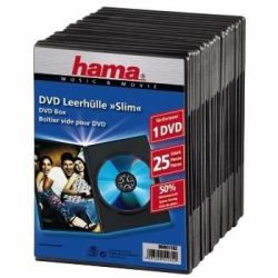 Hama DVD Slim Box 25, Black 1 discos Negro (Hama DVD Slim Box slim jewel case til)