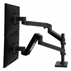 Ergotron LX Pro Series 45-690-292 soporte para monitor 68,6 cm [27"] Escritorio Negro (LX PRO ARM DUAL DISPLAY STACKING WCB)