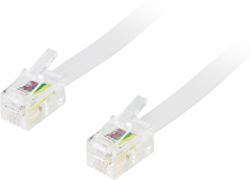 Deltaco DEL-158 cable telefónico 10 m Blanco (Deltaco telefonkabel - 10m RJ-10 - han)