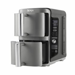Ninja SL400EU freidora Doble 9,5 L 2470 W Freidora de aire caliente Negro, Gris (Ninja SL400EU Double Stack XL 9,5L HeiÃluftfritteuse)