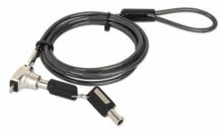 Manhattan Candado para portátil [Nano] con 2 llaves, compatible con ranura Nano, cable de 1,5 m, antirrobo, cable de acero con funda PVC transparente, garantía de por vida (LAPTOP NANO LOCK KEY 1...