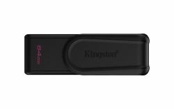 Kingston Technology DataTraveler 64GB Portable USB 3.2 Gen 1 Exodia S [Black/Black] (Kingston DataTraveler Exodia S DTXS/64GB USB Flash Drive, 64GB, USB 3.2, Black, Swivel Cap Design)