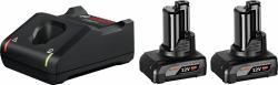 Bosch 1 600 A01 B20 cargador y batería cargable Juego de cargador y baterías (Bosch Starter Set batterioplader - med)