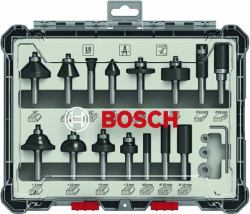 Bosch 2 607 017 472 fresadora (Bosch BitsÃ¦t til frÃ¦sejern, 15 dele, b)