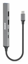 Port Designs 900163 hub de interfaz USB Tipo C 5000 Mbit/s Plata 