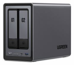 Ugreen NASync DXP2800 NAS Compatta Intel® N N100 8 GB DDR5 UGOS Pro Nero (UGREEN NASync DXP2800; 2-Bay NAS with Intel N100 Quad-Core CPU [Up to 3.4GHz] 8GB DDR5; 2x M.2 PCIe Slots; 2.5GbE Port [Di...