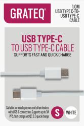 grateq 85056QC cable USB USB 2.0 1 m USB C Blanco 