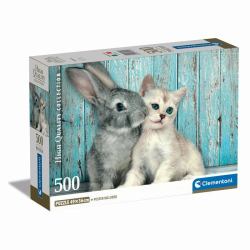 Clementoni High Quality Collection Cat & Bunny Puzzle rompecabezas 500 pieza[s] Animales (Cat)