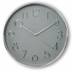 Hama Corsica Reloj de cuarzo Círculo Gris, Plata (HAMA Corsica Wall Clock 30 cm Silver)