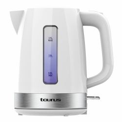 Taurus Aroa tetera eléctrica 1,7 L 2200 W Plata, Blanco (Taurus Aroa elkedel 1,7 L 2200 W SÃ¸lv,)