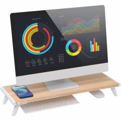 techly ICA-MS 389 soporte para monitor Escritorio Blanco, Madera 