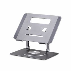 StarTech.com Supporto per PC portatile con rotazione a 360°, rialzo ergonomico da scrivania per laptop, rialzo con inclinazione regolabile, max 5 kg, alluminio (LAPTOP STAND/RISER FOR DESK - COMPU...