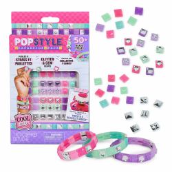 Cool Maker - Popstyle Expansion Pack - Kit para Hacer Pulseras - Más de 50 Cuentas con Gemas y 3 Brazaletes de la Amistad - Cuentas para Pulseras - Juguetes Niñas 7 Años + (Cool Maker PopStyle B...